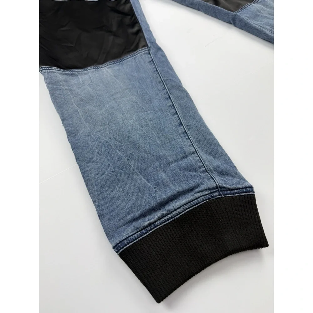 True Religion Jogger Pants Men's Approx 40 Blue Denim Contrast Panel Drawstring - Picture 4 of 16
